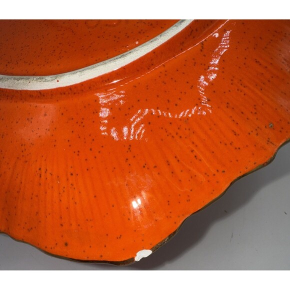 Vintage California Pottery USA Orange/Gold Handled Serving Dish/Tray Tidbits 10” - Picture 12 of 14